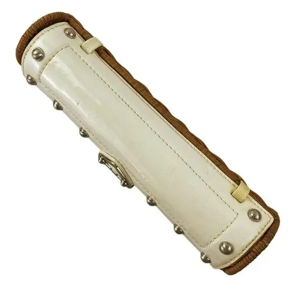 Michael Kors Santorini Wicker Rattan Leather Trim Clutch Purse Pouch Wristlet OS - Picture 3 of 7